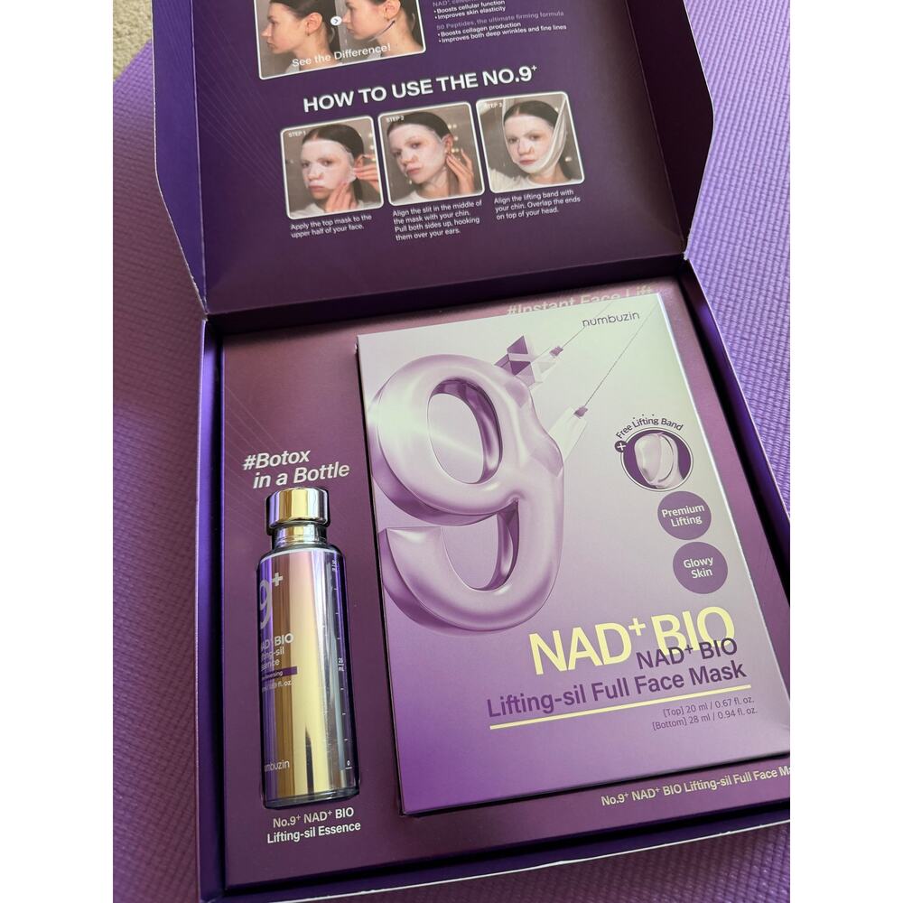 Numbuzin Set Nad Bio lifting mask & no.9 nad bio lifting-sil essence 50ml NEW